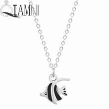 Load image into Gallery viewer, Stainless Steel Enamel Tropical Fish Necklace Pendant for Women Lovely Animal Goldfish Choker Collars Birthd Gift Charm