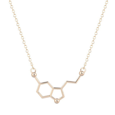 Unico semplice molecola di caffeina poligono geometrico barra catena pendente collana donne ragazze regalo festa di Natale gioielli 