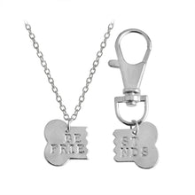 Load image into Gallery viewer, 2pcs/set Gold Silver Color Dog Bone Best Friends Charm Necklace &amp; Keychain BFF Bones Friends Jewelry