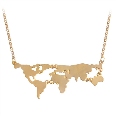 Oro Argento Nero 3 colori Globo Mappa del mondo Collana con ciondolo Personalità Insegnante Studente Regali Terra Commercio all'ingrosso di gioielli 