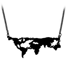 Load image into Gallery viewer, Gold Silver Black 3Color Globe World Map Pendant Necklace Personality Teacher Student Gifts Earth Jewelry Wholesale