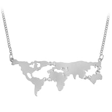 Load image into Gallery viewer, Gold Silver Black 3Color Globe World Map Pendant Necklace Personality Teacher Student Gifts Earth Jewelry Wholesale