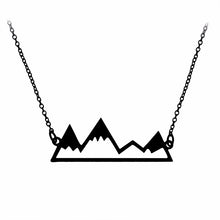 Load image into Gallery viewer, Mountain necklace World map necklace Mountain range jewelry Nature Hiker climbing lover gifts Minimalist Jewelry