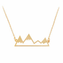 Load image into Gallery viewer, Mountain necklace World map necklace Mountain range jewelry Nature Hiker climbing lover gifts Minimalist Jewelry
