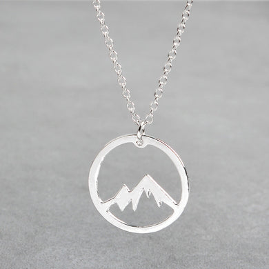 Mountain necklace World map necklace Mountain range jewelry Nature Hiker climbing lover gifts Minimalist Jewelry