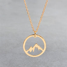 Load image into Gallery viewer, Mountain necklace World map necklace Mountain range jewelry Nature Hiker climbing lover gifts Minimalist Jewelry