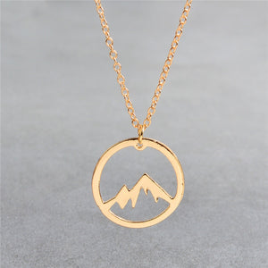 Mountain necklace World map necklace Mountain range jewelry Nature Hiker climbing lover gifts Minimalist Jewelry