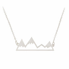 Load image into Gallery viewer, Mountain necklace World map necklace Mountain range jewelry Nature Hiker climbing lover gifts Minimalist Jewelry