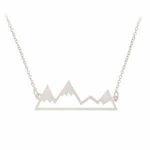 Mountain necklace World map necklace Mountain range jewelry Nature Hiker climbing lover gifts Minimalist Jewelry