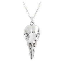 Load image into Gallery viewer, Pendant necklace Raven skull Bird skull pendant necklace bronze ancient silver viking jewelry Necklace for men