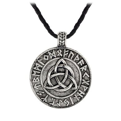 Viking necklace Circle trinity pendant necklace Valknut necklace Viking norse rune jewelry Gift for men