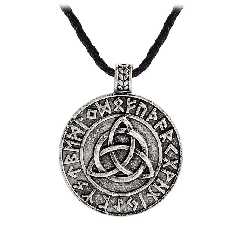 Viking necklace Circle trinity pendant necklace Valknut necklace Viking norse rune jewelry Gift for men