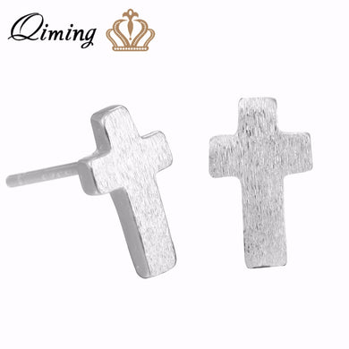 2018 New Christ Cross Earrings Women Silver Jewelry Crucifix Charm Brand Men Jewelry Gift Stud Earrings Bijoux Femme