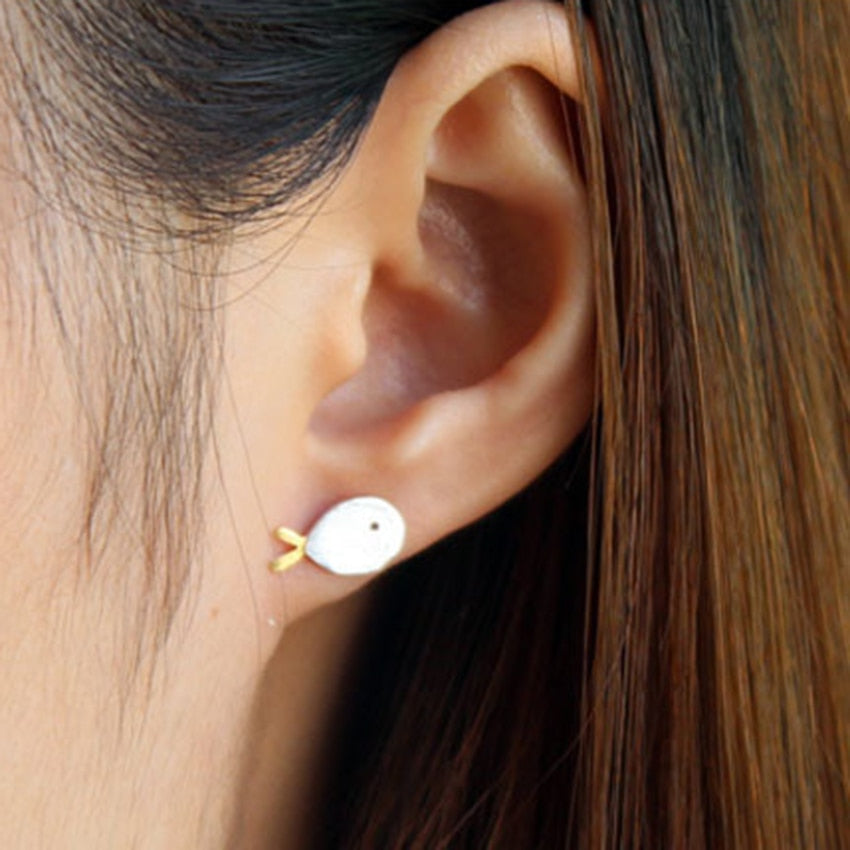 Cute Design Silver 925 Jewelry Lovely Bird Earrings Leaves Branch Post Stud Earrings For Women Vintage Jewelry Wholesale