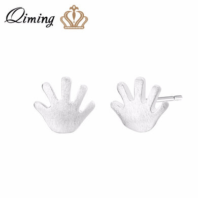Silver Hand Stud Earrings For Women Palm Hands Pendant Lovely Friends Gift Fashion Jewelry Accessories Dropshipping