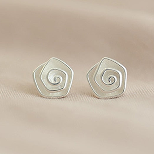 Small Rose Flower Earrings For Women Multilayer Floral Summer Wedding Jewelry Silver Pure Elegant Stud Earrings Girls