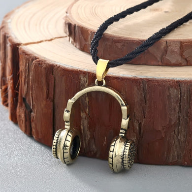 Trendy Headset Design Pendant Statement Necklace Hip-Pop Style Music Headphones Jewelry For Women Men Gifts