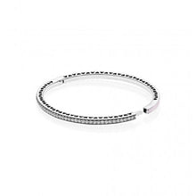 Load image into Gallery viewer, S925 Silver Limited Edition Floating Grains Bangle Shine &amp; Clear CZ Fit DIY Original Charm Bracelets Women jewelry Gift