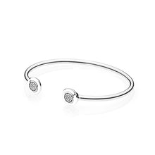 Load image into Gallery viewer, S925 Silver Limited Edition Floating Grains Bangle Shine &amp; Clear CZ Fit DIY Original Charm Bracelets Women jewelry Gift