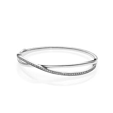 Load image into Gallery viewer, S925 Silver Limited Edition Floating Grains Bangle Shine &amp; Clear CZ Fit DIY Original Charm Bracelets Women jewelry Gift