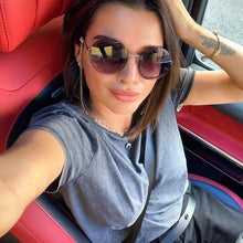 Load image into Gallery viewer, QPeClou 2023 Chain Round Sunglasses Women Metal Brand Designer Sun Glasses Men Black Eyeglasses Not Included Chain