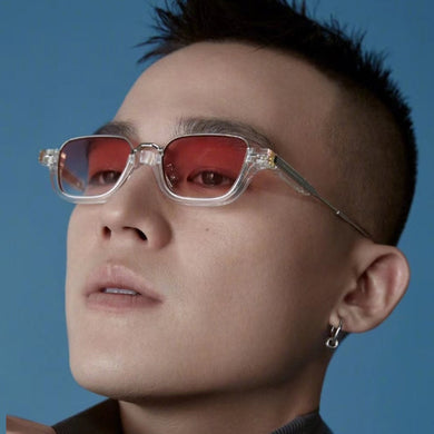 QPeClou 2023 Vintage Rivet Square Sunglasses Women Small Anti-blue Transparent Glasses Frame Men Optical Eyeglasses