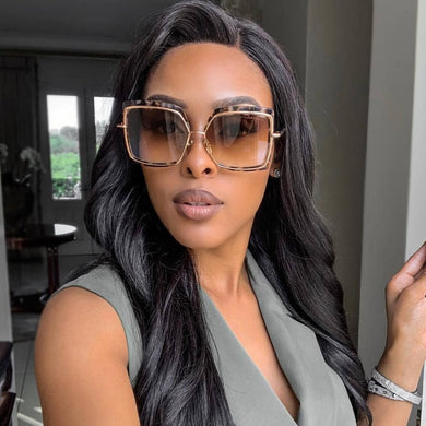 QPeClou Big Frame Square Sunglasses Women Brand Designer Gradient Sun Glasses Female 2023 Mirror Oculos Ladies Shades Glasses