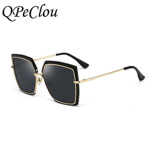QPeClou Big Frame Square Sunglasses Women Brand Designer Gradient Sun Glasses Female 2023 Mirror Oculos Ladies Shades Glasses