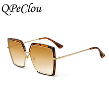 Load image into Gallery viewer, QPeClou Big Frame Square Sunglasses Women Brand Designer Gradient Sun Glasses Female 2023 Mirror Oculos Ladies Shades Glasses