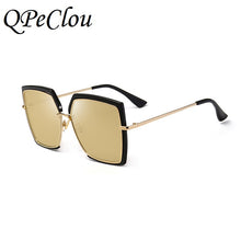 Load image into Gallery viewer, QPeClou Big Frame Square Sunglasses Women Brand Designer Gradient Sun Glasses Female 2023 Mirror Oculos Ladies Shades Glasses
