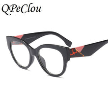 Load image into Gallery viewer, QPeClou Sexy Blue Cat Eye Glasses Frame Women 2023 Clear Len Leopard Eyeglasses Frames Ladies Optical Oculos Gafas Eyewear