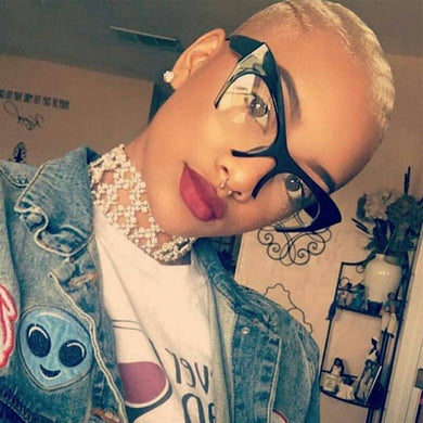 QPeClou Small Half Frame Cat Eye Glasses Frame Women Brand Vintage Cateye Clear Lens Glasses Ladies Oculos 2023 Eyeglasses Frame