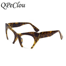 Load image into Gallery viewer, QPeClou Small Half Frame Cat Eye Glasses Frame Women Brand Vintage Cateye Clear Lens Glasses Ladies Oculos 2023 Eyeglasses Frame