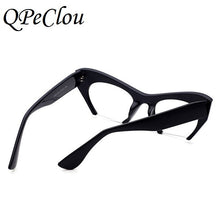 Load image into Gallery viewer, QPeClou Small Half Frame Cat Eye Glasses Frame Women Brand Vintage Cateye Clear Lens Glasses Ladies Oculos 2023 Eyeglasses Frame