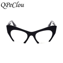 Load image into Gallery viewer, QPeClou Small Half Frame Cat Eye Glasses Frame Women Brand Vintage Cateye Clear Lens Glasses Ladies Oculos 2023 Eyeglasses Frame