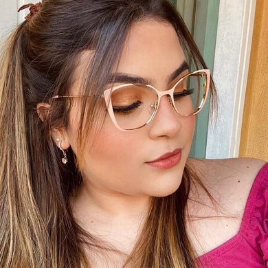 QPeClou Unico Vintage Cat Eye Occhiali Da Donna Retro In Metallo Cateye Occhiali Da Vista Frames Femminile lente Ottica Oculos Gafas 