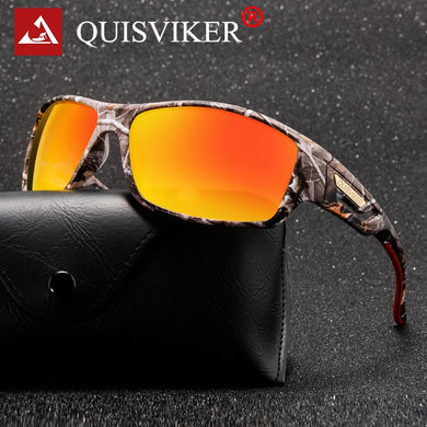 QUISVIKER Camouflage Sun Glasses Rayed Sunglasses Polarized Goggles Outdoor Sunglasses Men Women Eyewear