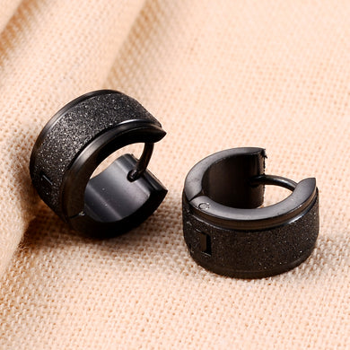 8MM New Fashion 316L Stainless Steel Jewelry Black Wedding Earrings for women mens Enagagement Wedding jewelry mm1889