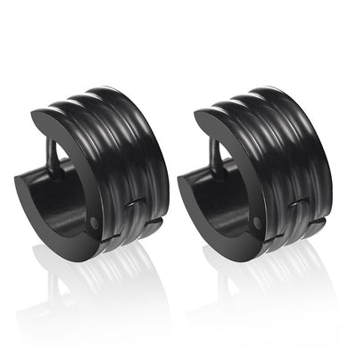 8MM New Fashion 316L Stainless Steel Jewelry Black Wedding Earrings for women mens Enagagement Wedding jewelry HOT