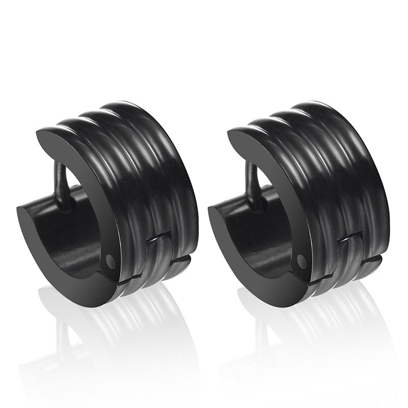 8MM New Fashion 316L Stainless Steel Jewelry Black Wedding Earrings for women mens Enagagement Wedding jewelry HOT