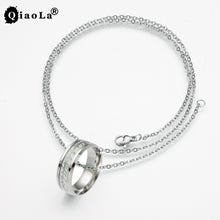 Load image into Gallery viewer, Stainless Steel Luminous Necklaces &amp; Pendants Sliver Glow In The Dark Steampunk Chain Choker Men Jewelry Dropshipping