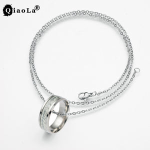 Stainless Steel Luminous Necklaces & Pendants Sliver Glow In The Dark Steampunk Chain Choker Men Jewelry Dropshipping