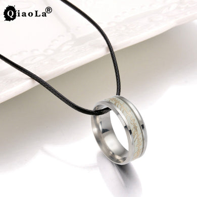 Stainless Steel Luminous Necklaces & Pendants Sliver Glow In The Dark Steampunk Chain Choker Men Jewelry Dropshipping