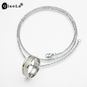 Stainless Steel Luminous Necklaces & Pendants Sliver Glow In The Dark Steampunk Chain Choker Men Jewelry Dropshipping
