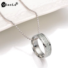 Load image into Gallery viewer, Stainless Steel Luminous Necklaces &amp; Pendants Sliver Glow In The Dark Steampunk Chain Choker Men Jewelry Dropshipping