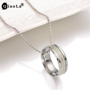 Stainless Steel Luminous Necklaces & Pendants Sliver Glow In The Dark Steampunk Chain Choker Men Jewelry Dropshipping
