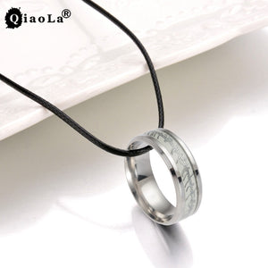 Stainless Steel Luminous Necklaces & Pendants Sliver Glow In The Dark Steampunk Chain Choker Men Jewelry Dropshipping