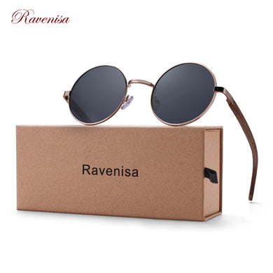RAVENISA 2023 Retro Round Wood Sunglasses For Men Women  Wooden Sun Glasses Polarized Blue Mirror Eyewear Driving Goggle
