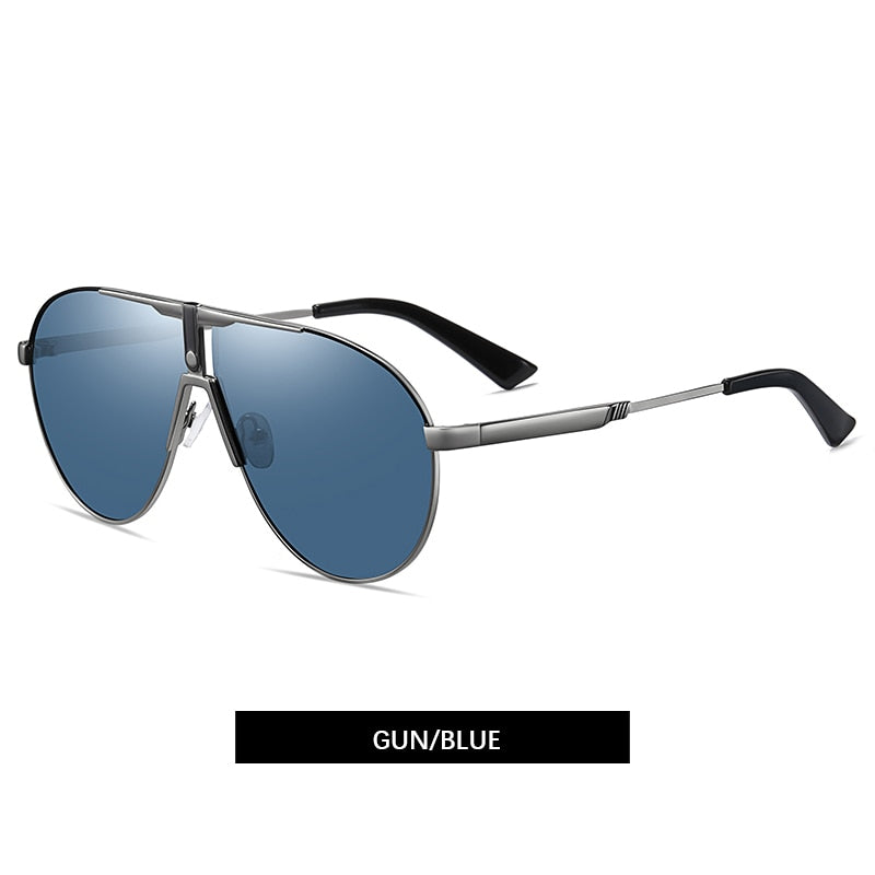 RAVENISA Occhiali da sole da uomo Occhiali da sole in metallo di grandi dimensioni per donna Occhiali da sole polarizzati UV400 Pilot Designer Gafas De Sol