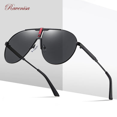 RAVENISA Occhiali da sole da uomo Occhiali da sole in metallo di grandi dimensioni per donna Occhiali da sole polarizzati UV400 Pilot Designer Gafas De Sol